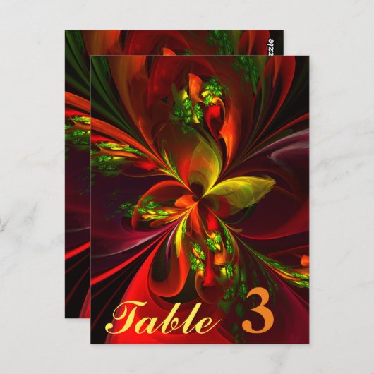 Modern rood groen bloemig Abstract kunstpatroon #0 Briefkaart (Voorkant / Achterkant)