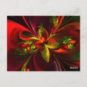 Modern rood groen bloemig Abstract kunstpatroon #0 Briefkaart (Achterkant)