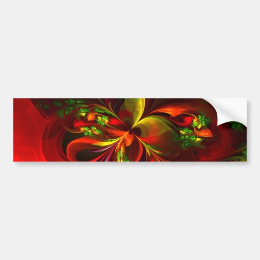Modern rood groen bloemig Abstract kunstpatroon #0 Bumpersticker (Voorkant)