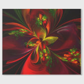 Modern rood groen bloemig Abstract kunstpatroon #0 Cadeaupapier (Vlak)