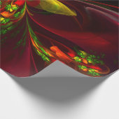 Modern rood groen bloemig Abstract kunstpatroon #0 Cadeaupapier (Hoek)