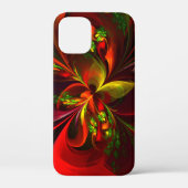 Modern rood groen bloemig Abstract kunstpatroon #0 Case-Mate iPhone Case (Achterkant)