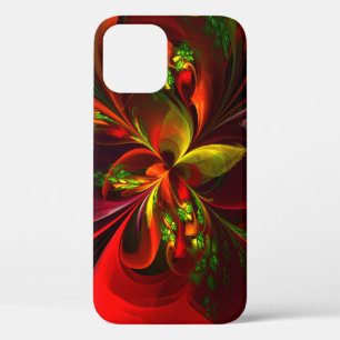 Modern rood groen bloemig Abstract kunstpatroon #0 Case-Mate iPhone Case