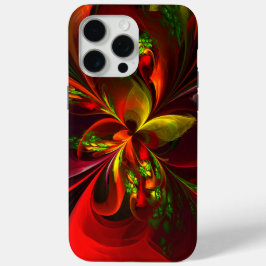 Modern rood groen bloemig Abstract kunstpatroon #0 iPhone 15 Pro Max Hoesje