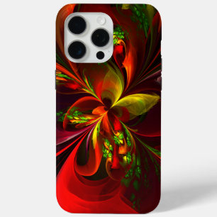 Modern rood groen bloemig Abstract kunstpatroon #0 iPhone 15 Pro Max Hoesje