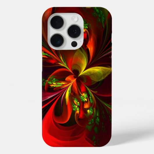 Modern rood groen bloemig Abstract kunstpatroon #0 Case-Mate iPhone Case (Achterkant)
