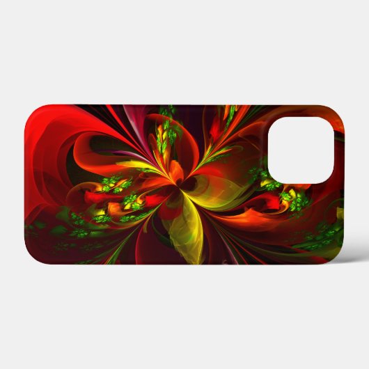 Modern rood groen bloemig Abstract kunstpatroon #0 Case-Mate iPhone Case (Achterkant (horizontaal))