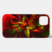 Modern rood groen bloemig Abstract kunstpatroon #0 Case-Mate iPhone Case (Achterkant (horizontaal))