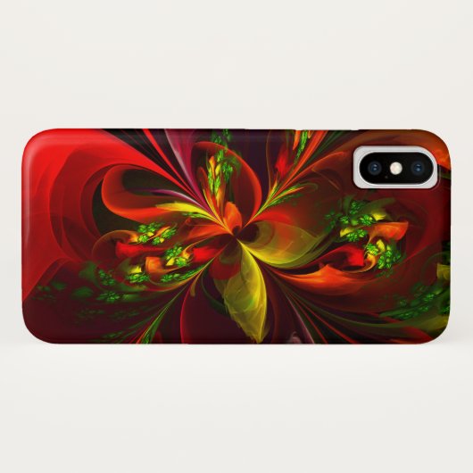 Modern rood groen bloemig Abstract kunstpatroon #0 Case-Mate iPhone Case (Achterkant (horizontaal))