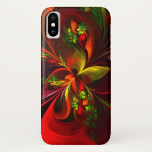 Modern rood groen bloemig Abstract kunstpatroon #0 Case-Mate iPhone Case