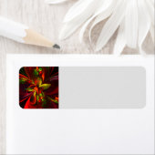 Modern rood groen bloemig Abstract kunstpatroon #0 Etiket (Insitu)