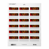 Modern rood groen bloemig Abstract kunstpatroon #0 Etiket (Full Sheet)