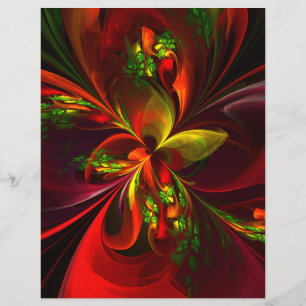 Modern rood groen bloemig Abstract kunstpatroon #0 Flyer