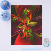 Modern rood groen bloemig Abstract kunstpatroon #0 Flyer (Enkel)