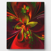 Modern rood groen bloemig Abstract kunstpatroon #0 Fotoplaat (Voorkant)