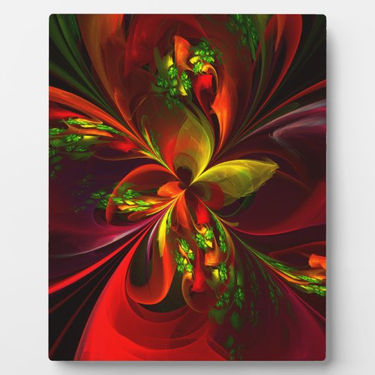 Modern rood groen bloemig Abstract kunstpatroon #0 Fotoplaat (Voorkant)