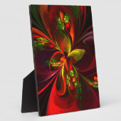 Modern rood groen bloemig Abstract kunstpatroon #0 Fotoplaat (Zijkant)