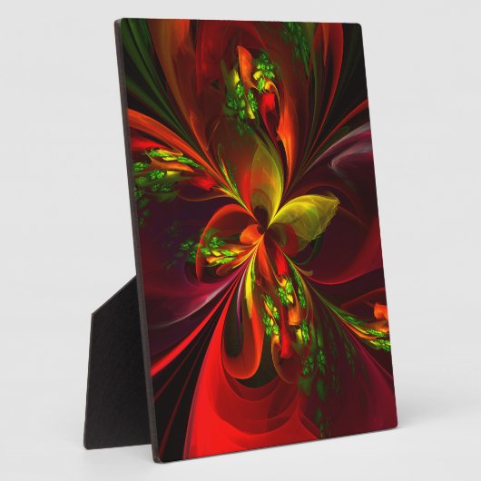 Modern rood groen bloemig Abstract kunstpatroon #0 Fotoplaat (Zijkant)