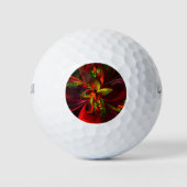 Modern rood groen bloemig Abstract kunstpatroon #0 Golfballen (Voorkant)