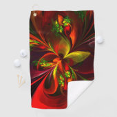 Modern rood groen bloemig Abstract kunstpatroon #0 Golfhanddoek (Insitu)