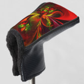 Modern rood groen bloemig Abstract kunstpatroon #0 Golfheadcover (3/4 voorkant)