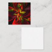 Modern rood groen bloemig Abstract kunstpatroon #0 Informatiekaartje (Voorkant / Achterkant)