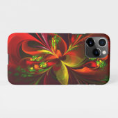 Modern rood groen bloemig Abstract kunstpatroon #0 iPhone Hoesje (Achterkant horizontaal)