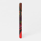 Modern rood groen bloemig Abstract kunstpatroon #0 iPhone Hoesje (Rechterkant)