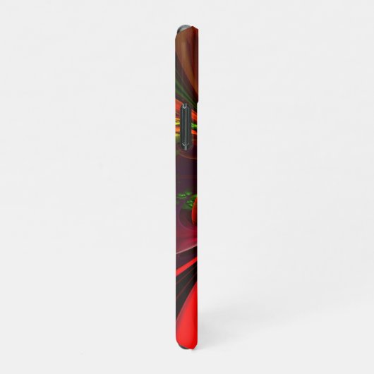 Modern rood groen bloemig Abstract kunstpatroon #0 iPhone Hoesje (Rechterkant)