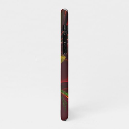 Modern rood groen bloemig Abstract kunstpatroon #0 iPhone Hoesje (Linkerkant)