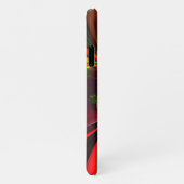 Modern rood groen bloemig Abstract kunstpatroon #0 iPhone Hoesje (Rechterkant)