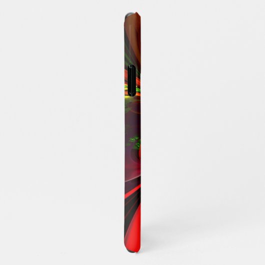 Modern rood groen bloemig Abstract kunstpatroon #0 iPhone Hoesje (Rechterkant)