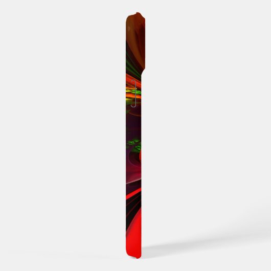 Modern rood groen bloemig Abstract kunstpatroon #0 iPhone Hoesje (Rechterkant)