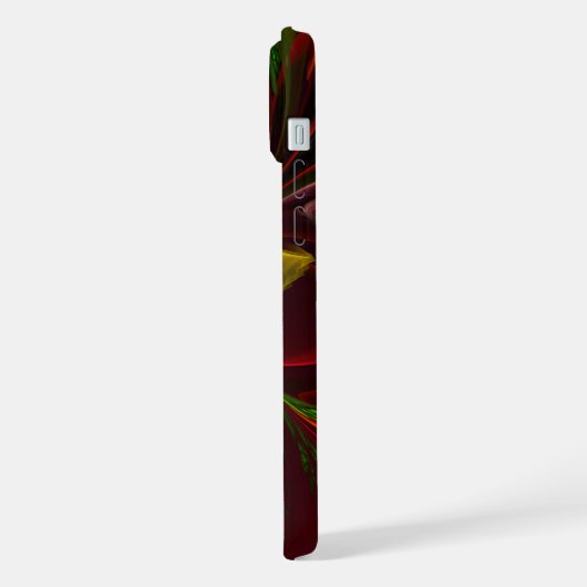 Modern rood groen bloemig Abstract kunstpatroon #0 iPhone Hoesje (Linkerkant)