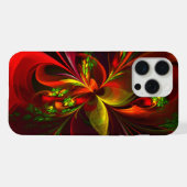 Modern rood groen bloemig Abstract kunstpatroon #0 iPhone Hoesje (Achterkant horizontaal)