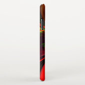 Modern rood groen bloemig Abstract kunstpatroon #0 iPhone Hoesje (Rechterkant)