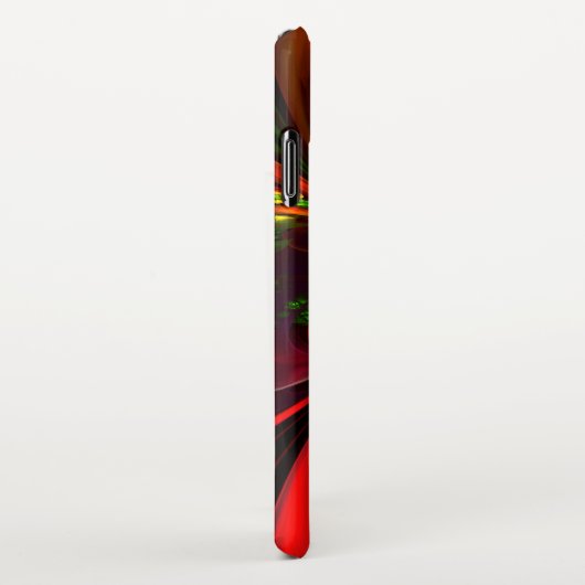 Modern rood groen bloemig Abstract kunstpatroon #0 iPhone Hoesje (Rechterkant)