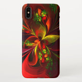 Modern rood groen bloemig Abstract kunstpatroon #0 iPhone Hoesje (Achterkant)
