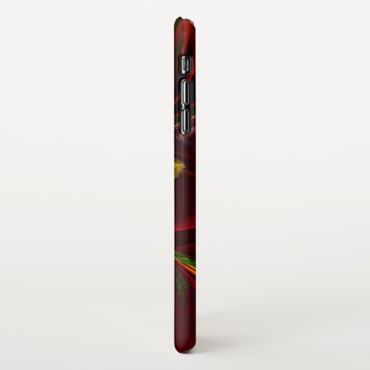 Modern rood groen bloemig Abstract kunstpatroon #0 iPhone Hoesje (Linkerkant)