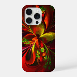 Modern rood groen bloemig Abstract kunstpatroon #0 iPhone 15 Pro Case