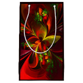 Modern rood groen bloemig Abstract kunstpatroon #0 Klein Cadeauzakje (Voorkant)