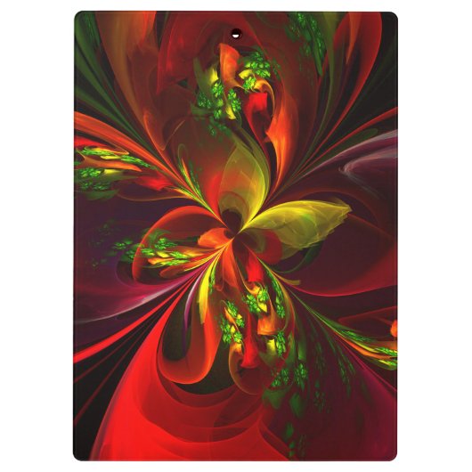 Modern rood groen bloemig Abstract kunstpatroon #0 Klembord (Achterkant)