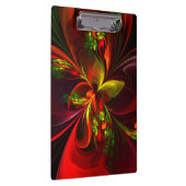 Modern rood groen bloemig Abstract kunstpatroon #0 Klembord (Rechts)