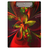 Modern rood groen bloemig Abstract kunstpatroon #0 Klembord (Voorkant)