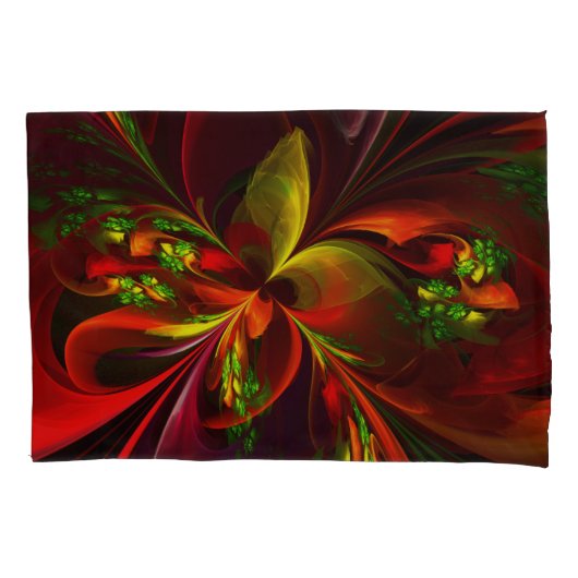 Modern rood groen bloemig Abstract kunstpatroon #0 Kussensloop (Voorkant)