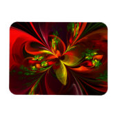 Modern rood groen bloemig Abstract kunstpatroon #0 Magneet (Horizontaal)