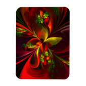 Modern rood groen bloemig Abstract kunstpatroon #0 Magneet (Verticaal)