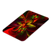 Modern rood groen bloemig Abstract kunstpatroon #0 Magneet (Linkerzijde)
