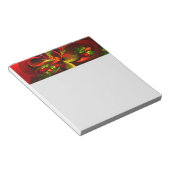 Modern rood groen bloemig Abstract kunstpatroon #0 Notitieblok (Schuin)