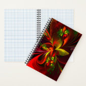 Modern rood groen bloemig Abstract kunstpatroon #0 Notitieboek (Binnen)